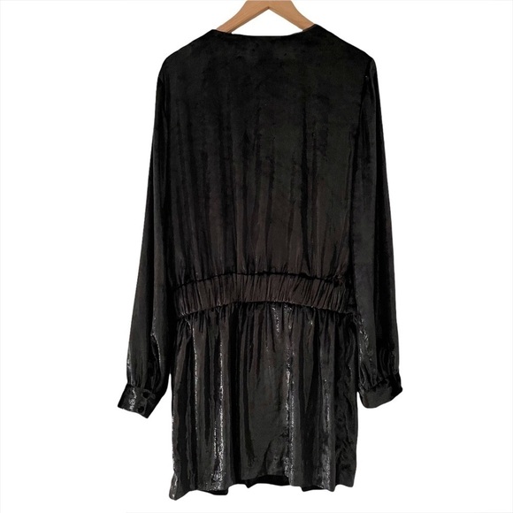 FRAME Noir Velvet Shimmering Metallic Mini Dress - Picture 7 of 14
